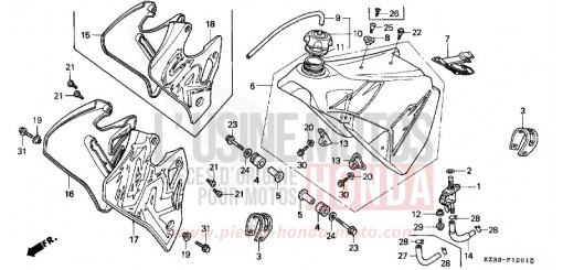RESERVOIR A CARBURANT CR250RT de 1996